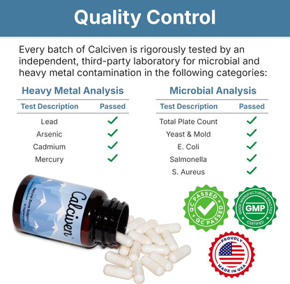 Calciven Natural Bone Support Supplement, Vegetarian, Gluten-Free 30 Vegetable Capsules Nutreance